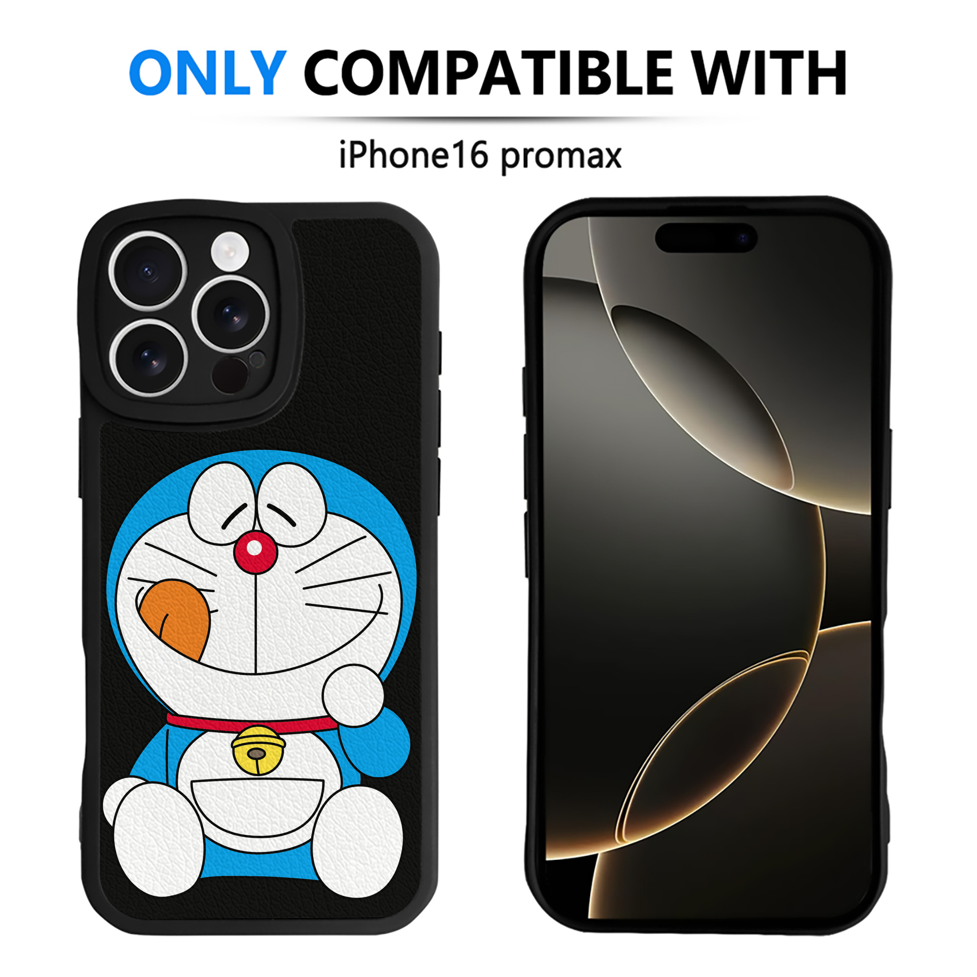 （画像用） ドラえもん Doraemon 【iPhone 16シリーズ対応】シリコンスマホケース（レザー調） 材質：シリコン